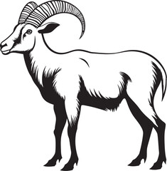 Clean and Elegant Ibex Design Stylish Emblem Simple Ibex Badge Modern Iconography