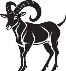 Stylish Ibex Vector Art Clean Logo Concept Whimsical Ibex Emblem Minimalistic Symbolic Representation