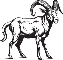 Sleek Ibex Badge Contemporary Icon Design Chic Wild Ibex Logo Simple Graphic Symbol