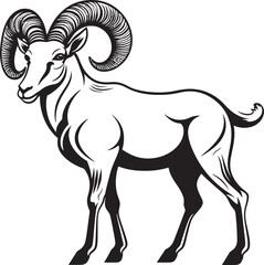 Minimalist Wild Ibex Graphic Clean and Sleek Design Simple Ibex Logo Elegant Emblem Design