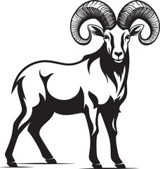 Stylish Ibex Iconography Minimalistic Vector Art Whimsical Ibex Emblem Chic Logo Symbol