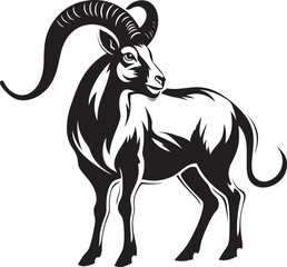 Minimalist Wild Ibex Vector Clean and Modern Graphic Simple Ibex Logo Whimsical Emblem Concept
