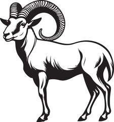 Minimalistic Ibex Logo Clean Graphic Art Elegant Ibex Emblem Whimsical Logo Concept