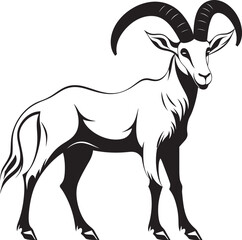 Whimsical Ibex Badge Sleek Logo Concept Minimal Ibex Symbol Chic Emblem Artwork