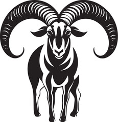 Sleek Ibex Badge Contemporary Logo Design Chic Wild Ibex Icon Simple Vector Illustration