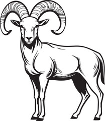 Stylish Ibex Icon Design Minimalistic Illustration Whimsical Ibex Badge Sleek Logo Concept