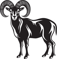 Elegant Ibex Logo Minimalistic Emblem Design Stylish Ibex Outline Whimsical Vector Symbol