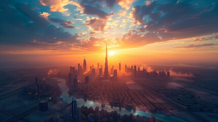 A Cityscape During Sunset