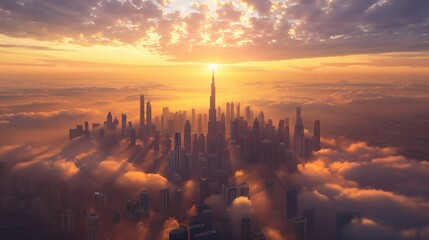 A Cityscape During Sunset