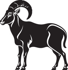 Elegant Ibex Outline Modern Logo Concept Simple Ibex Logo Sleek Emblem Illustration