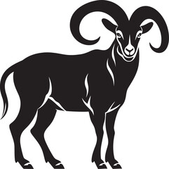 Clean Line Art Ibex Whimsical Vector Art Stylish Ibex Icon Design Minimal Logo Creation