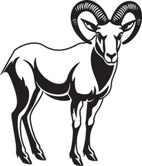 Sleek Ibex Logo Minimalistic Vector Concept Elegant Ibex Outline Stylish Graphic Element