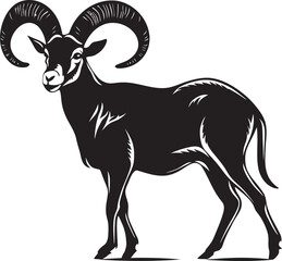 Sleek Ibex Badge Clean Vector Illustration Chic Wild Ibex Icon Stylish Logo Symbol