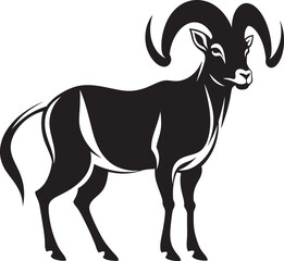 Sleek Ibex Badge Minimalistic Logo Concept Chic Wild Ibex Graphic Stylish Vector Illustration