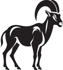 Whimsical Ibex Emblem Chic Logo Symbol Minimal Ibex Symbol Elegant Graphic Element