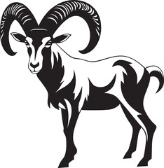 Chic Ibex Badge Minimalistic Vector Illustration Clean and Stylish Ibex Design Contemporary Emblem