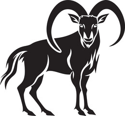 Whimsical Ibex Badge Chic Logo Design Minimal Ibex Symbol Contemporary Graphic Element