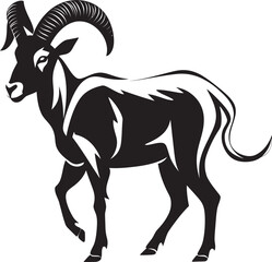 Simple Ibex Symbol Sleek Emblem Art Chic Wild Ibex Icon Stylish Vector Art