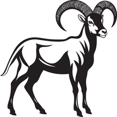 Minimalist Wild Ibex Design Clean Graphic Concept Elegant Ibex Logo Minimalistic Emblem Design