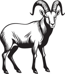 Sleek Ibex Badge Modern Graphic Element Clean and Stylish Ibex Design Minimalistic Emblem