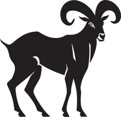 Simple Wild Ibex Graphic Elegant Badge Clean Line Art Ibex Modern Illustration