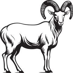 Chic Wild Ibex Icon Stylish Logo Symbol Simple Ibex Logo Minimalistic Emblem Art