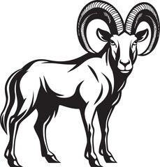 Clean Line Art Ibex Chic Emblem Design Stylish Ibex Icon Minimalistic Vector Illustration