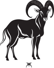 Simple Ibex Symbol Stylish Logo Art Clean Line Art Ibex Chic Emblem Design