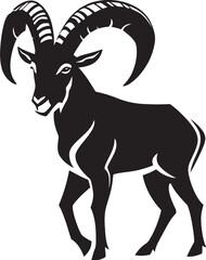 Stylish Ibex Icon Minimalistic Vector Illustration Minimalist Ibex Vector Clean Logo Design Approach