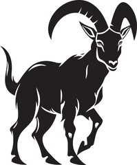 Elegant Ibex Emblem Sleek Vector Design Concept Whimsical Ibex Badge Modern Graphic Art Representation