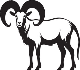 Sleek Ibex Badge Chic Logo Design Minimalist Wild Ibex Vector Whimsical Graphic Element