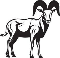 Clean and Stylish Ibex Design Sleek Emblem Minimalistic Ibex Symbol Simple Graphic Art