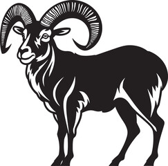 Elegant Ibex Emblem Simple Graphic Art Chic Wild Ibex Logo Clean Vector Design