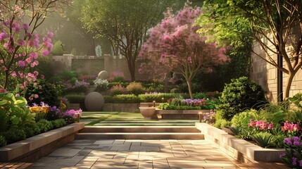 Blooming Garden Landscape
