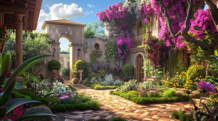 Obraz premium Blooming Garden Landscape