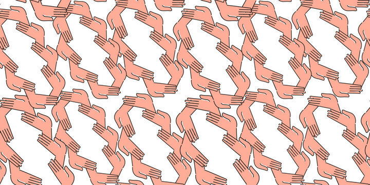 seamless pattern hands gestures in doodle style in vector. template for backdrop textile poster print design wrapping wallpaper