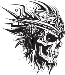 Warrior Skull Emblem Elegant Icon Concept Skull Warrior Art Whimsical Graphic Design
