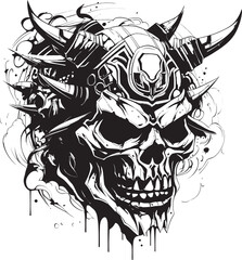 Bone Warrior Skull Emblem Chic Emblem Design Ancient Warrior Skull Illustration Minimalistic Logo Art