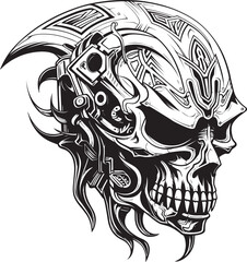 Warrior Skull Emblem Elegant Icon Concept Skull Warrior Art Whimsical Graphic Design