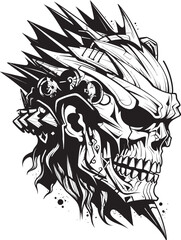 Tribal Warrior Skull Modern Graphic Concept Warrior Skull Badge Stylish Vector Illustration