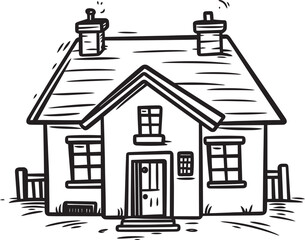 Cartoon Mini Village Homes Whimsical Logo Designs Quaint Small Village Icons Graphic Artwork