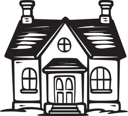 Miniature Cartoon Village Scene Logo Design Small Village Cottage Icons Icon Concepts