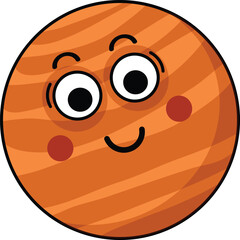 Fototapeta premium illustration of jupiter outline isolated on white background vector