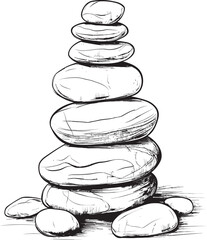 Smooth Pebble Stack Contemporary Icon Art Stacked Stone Art Abstract Logo Concept