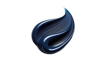 Navy blue lipstick smudge isolated on the transparent background.