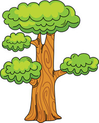 illustration of tree outline white on background vector