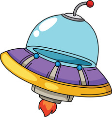 illustration of UFO outline isolated on white background vector