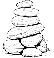 Sleek Pebble Stack Logo Minimal Iconic Evolution Modern Stone Cairn Icon Abstract Logo Expression