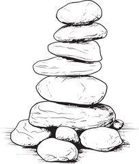 Abstract Pebble Sculpture Graphic Natural Iconic Design Zen Pebble Stack Minimalist Logo Design Inspiration