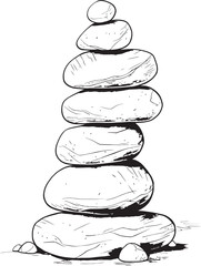 Abstract Stone Pile Symbolic Icon Design Minimalist Pebble Art Creative Logo Vision